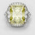 Fancy Yellow Radiant Cut Diamond with a Platinum Three Row Pavé Setting