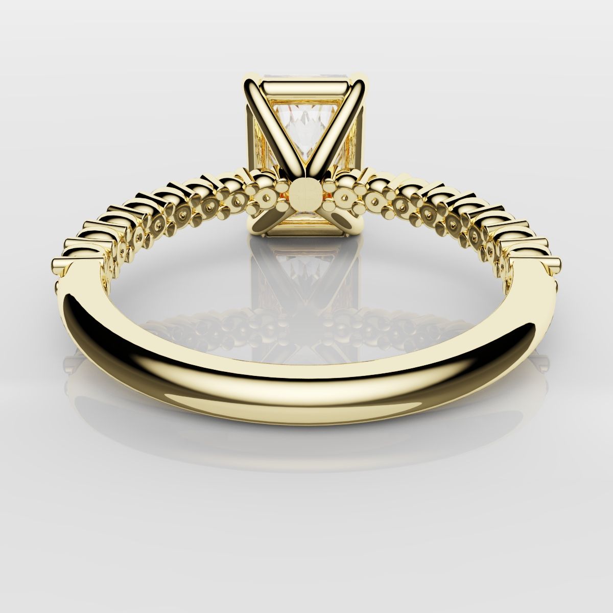 Radiant Cut Engagement Ring Shared Claw