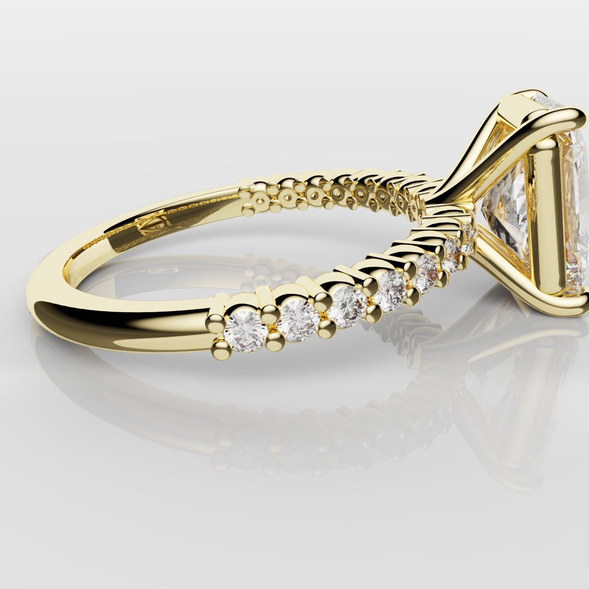 Radiant Cut Engagement Ring Shared Claw