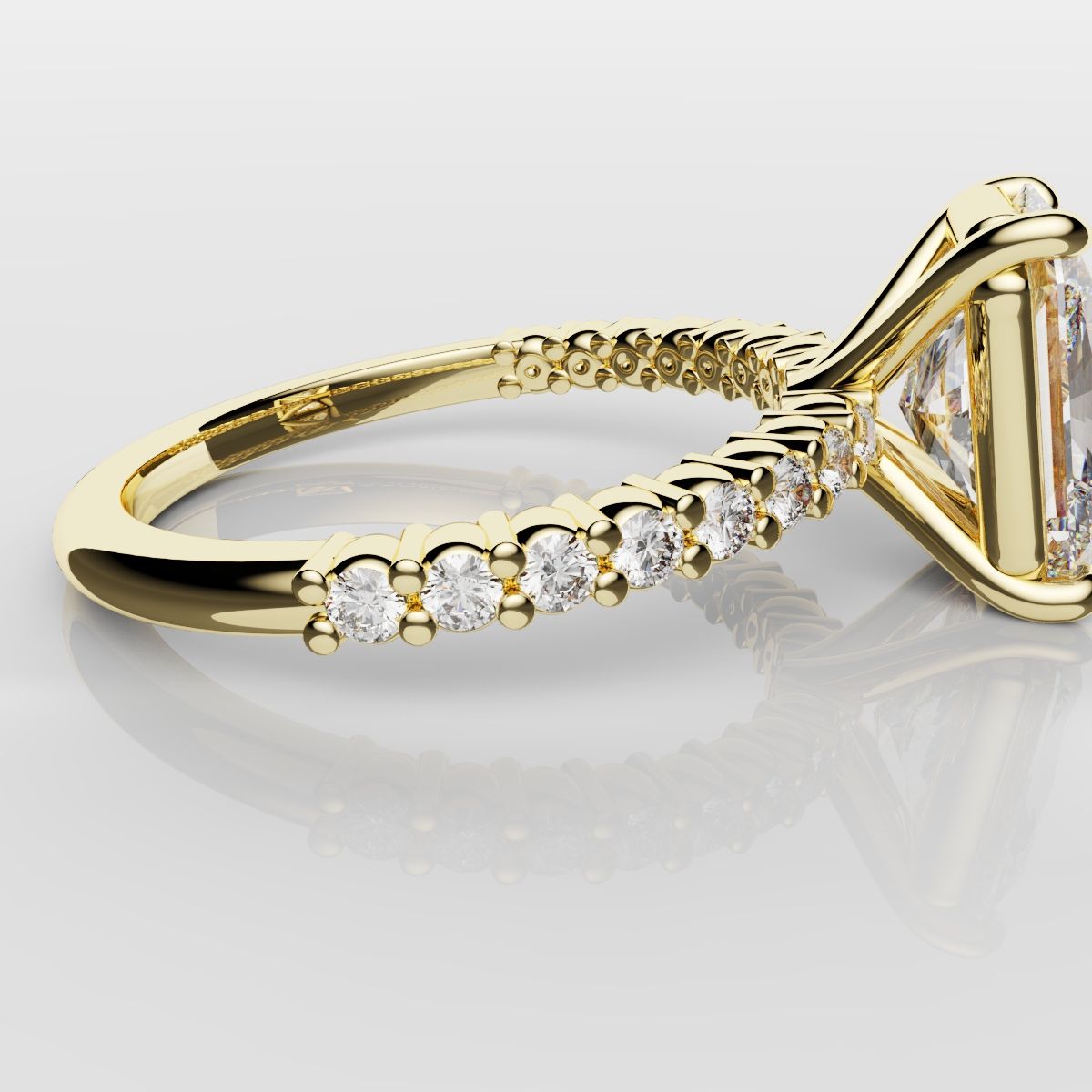 Radiant Cut Engagement Ring Shared Claw