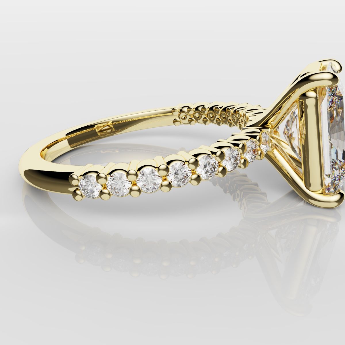 Radiant Cut Engagement Ring Shared Claw