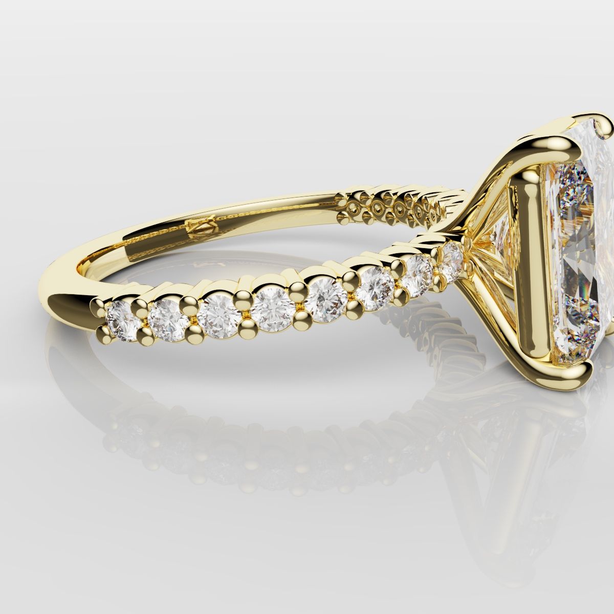 Radiant Cut Engagement Ring Shared Claw