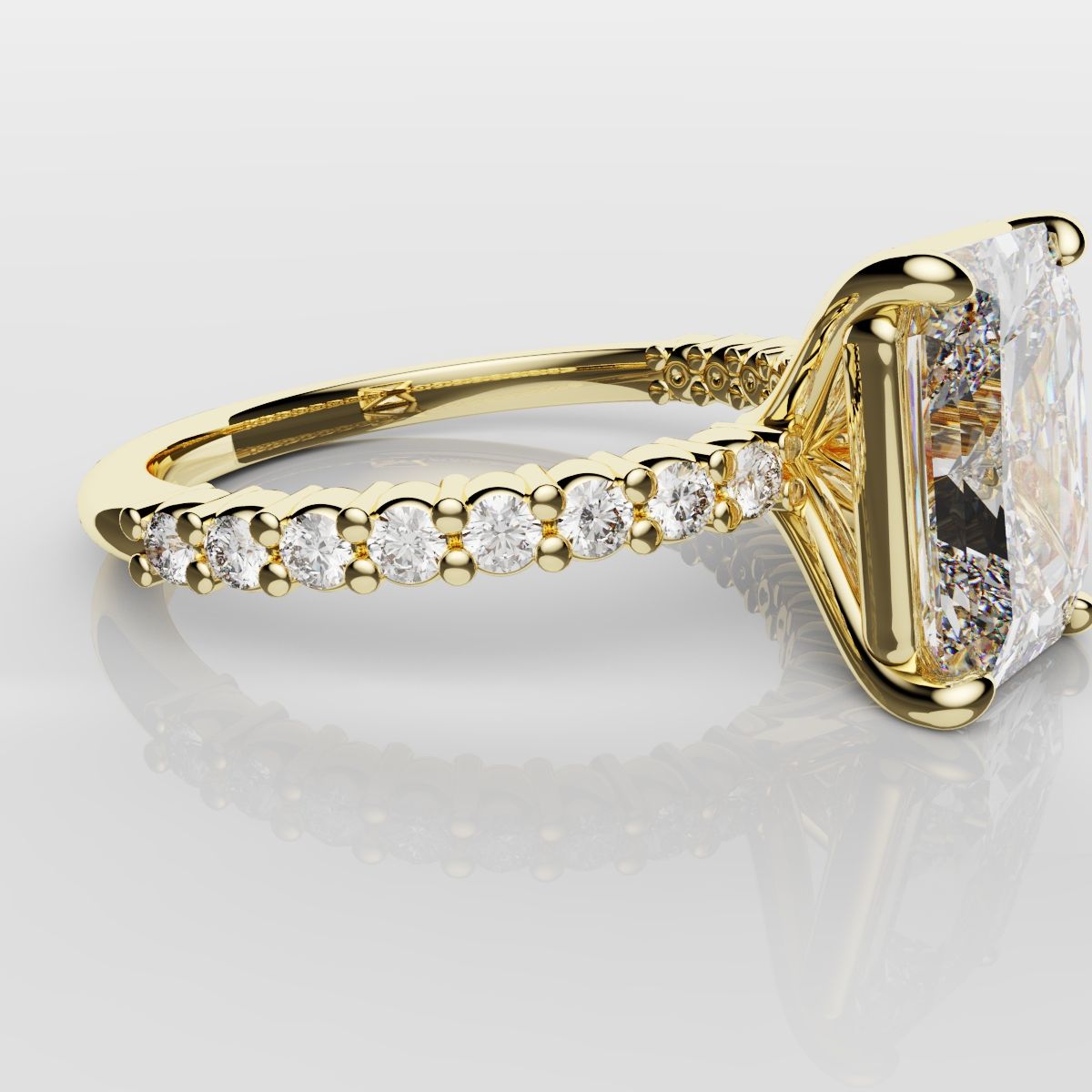 Radiant Cut Engagement Ring Shared Claw
