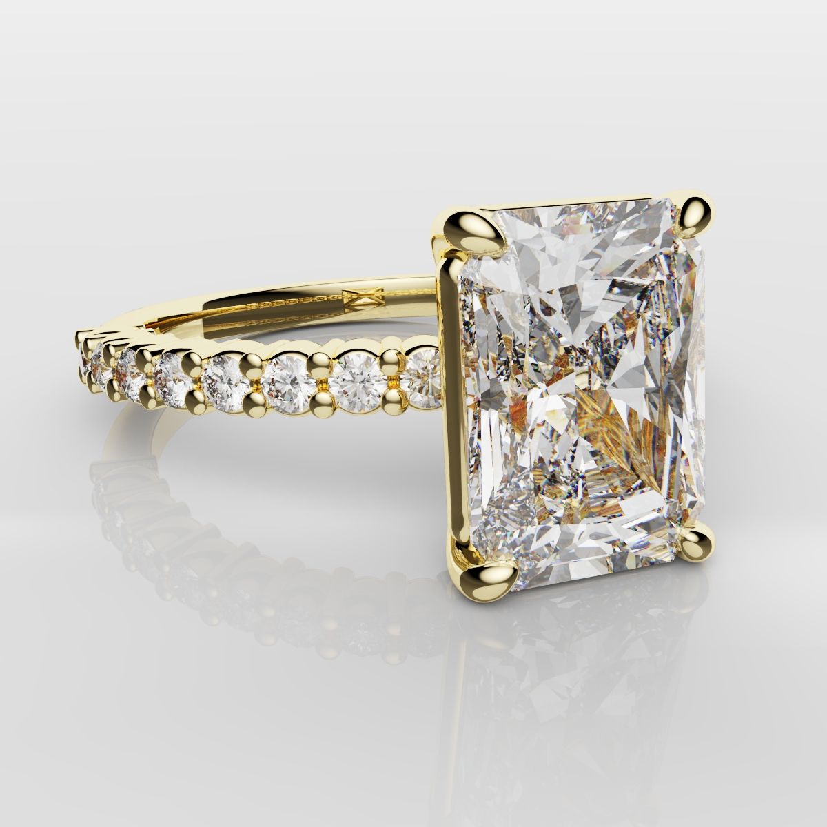 Radiant Cut Engagement Ring Shared Claw