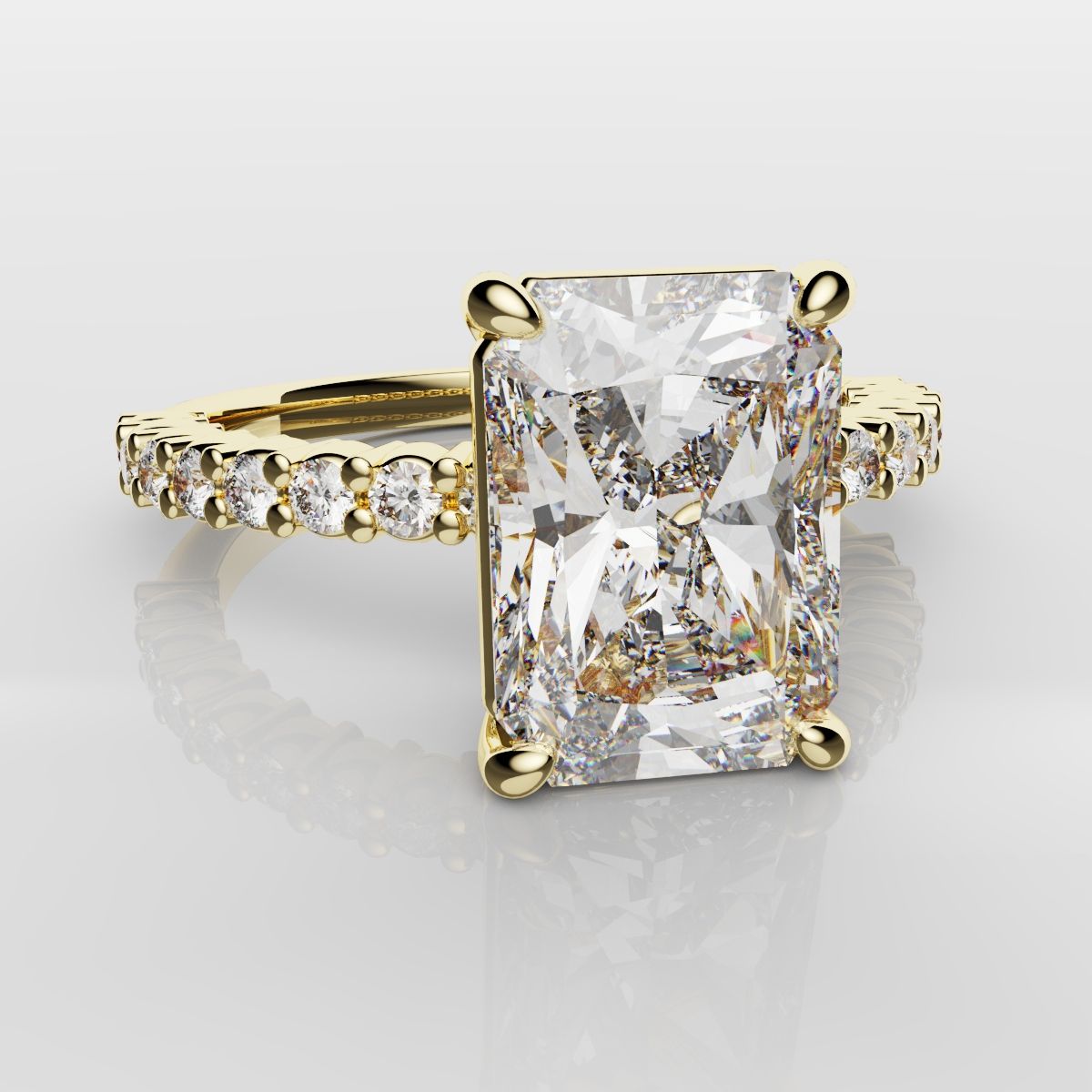 Radiant Cut Engagement Ring Shared Claw