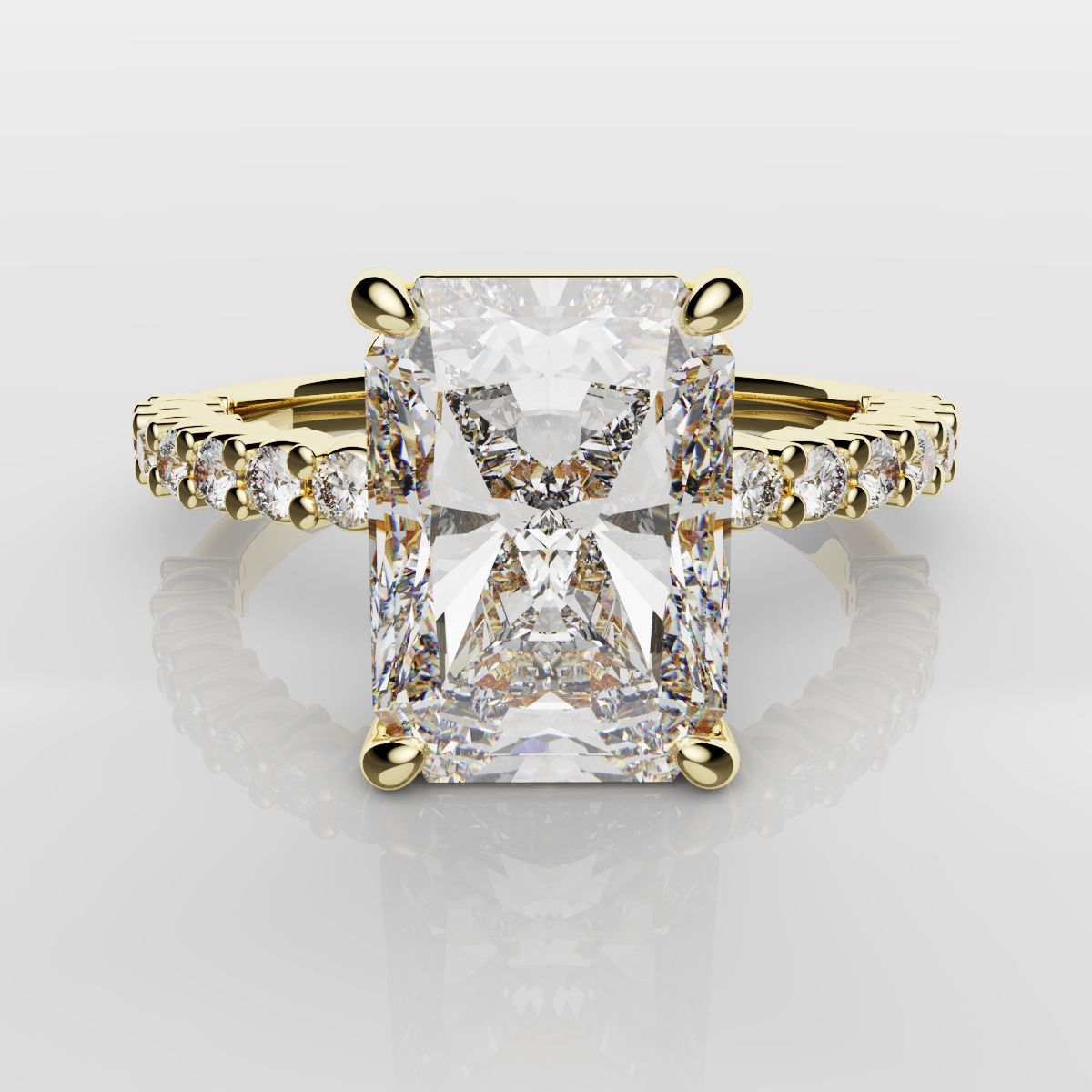 Radiant Cut Engagement Ring Shared Claw