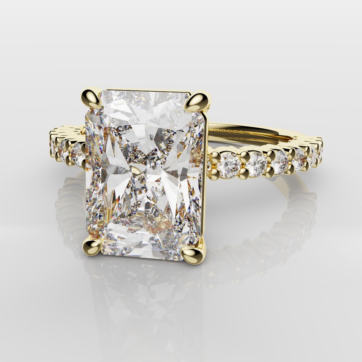 Radiant Cut Engagement Ring Shared Claw