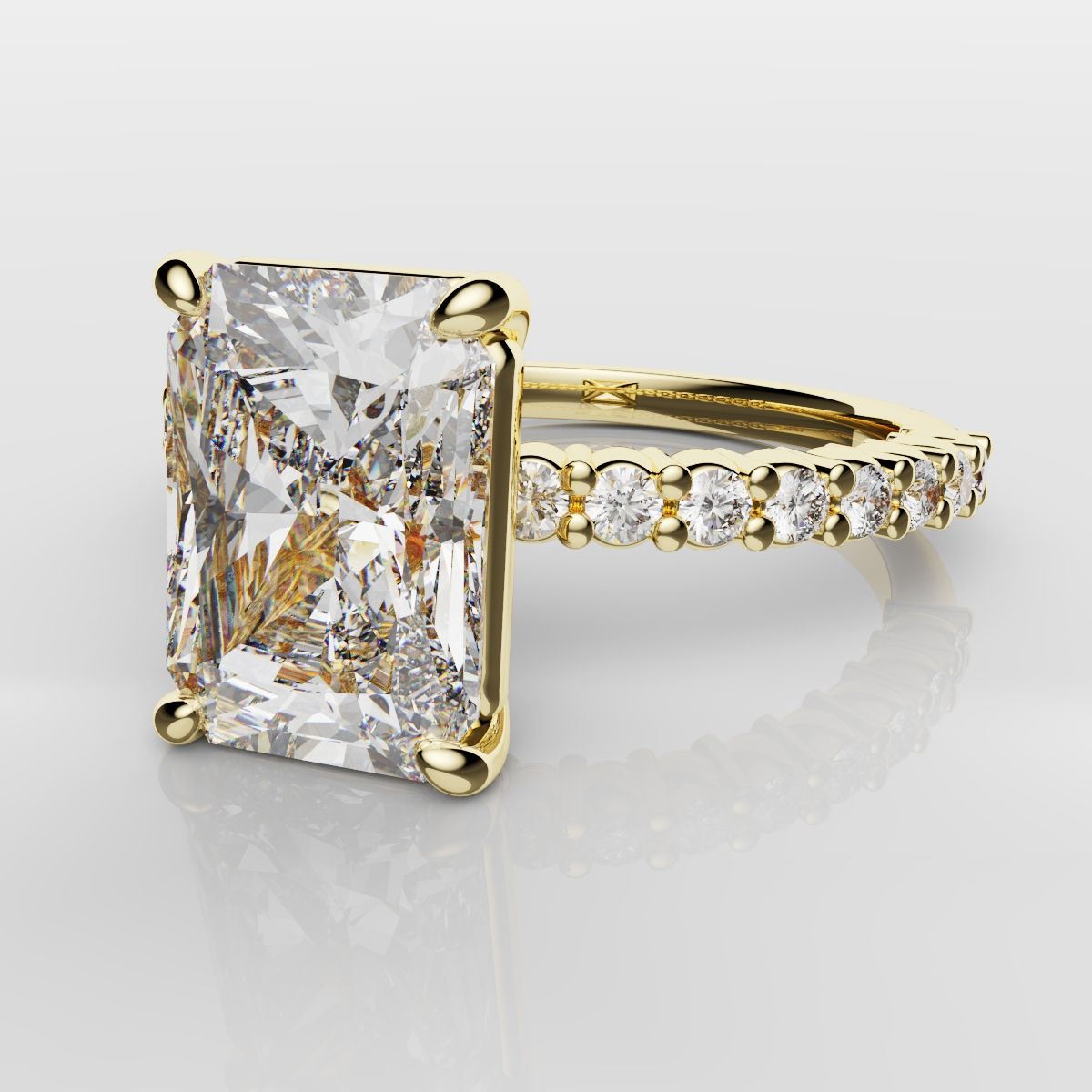 Radiant Cut Engagement Ring Shared Claw