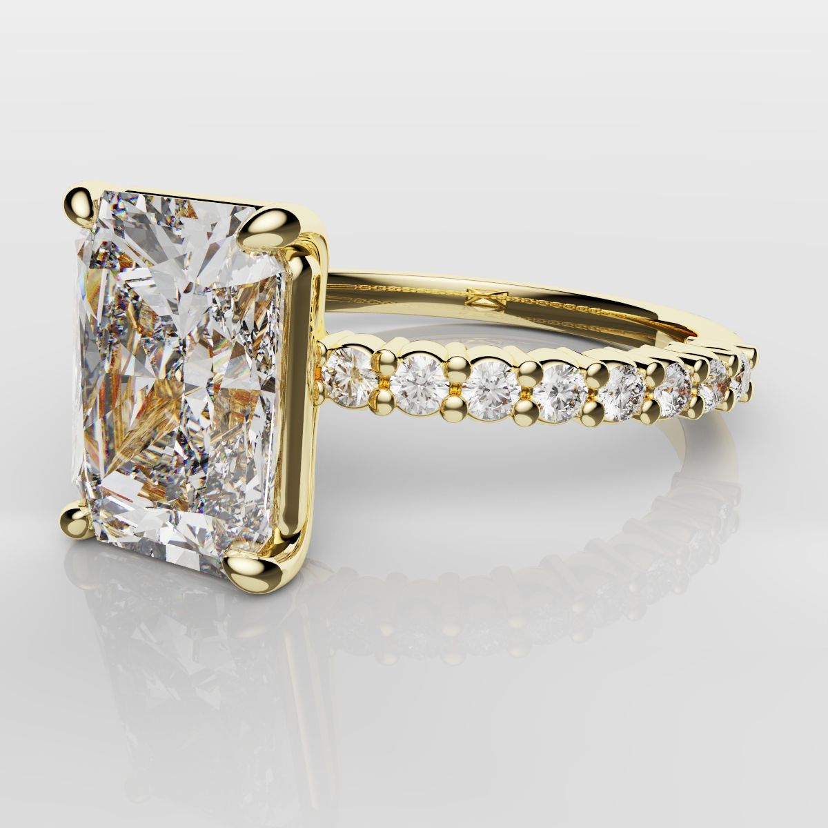 Radiant Cut Engagement Ring Shared Claw