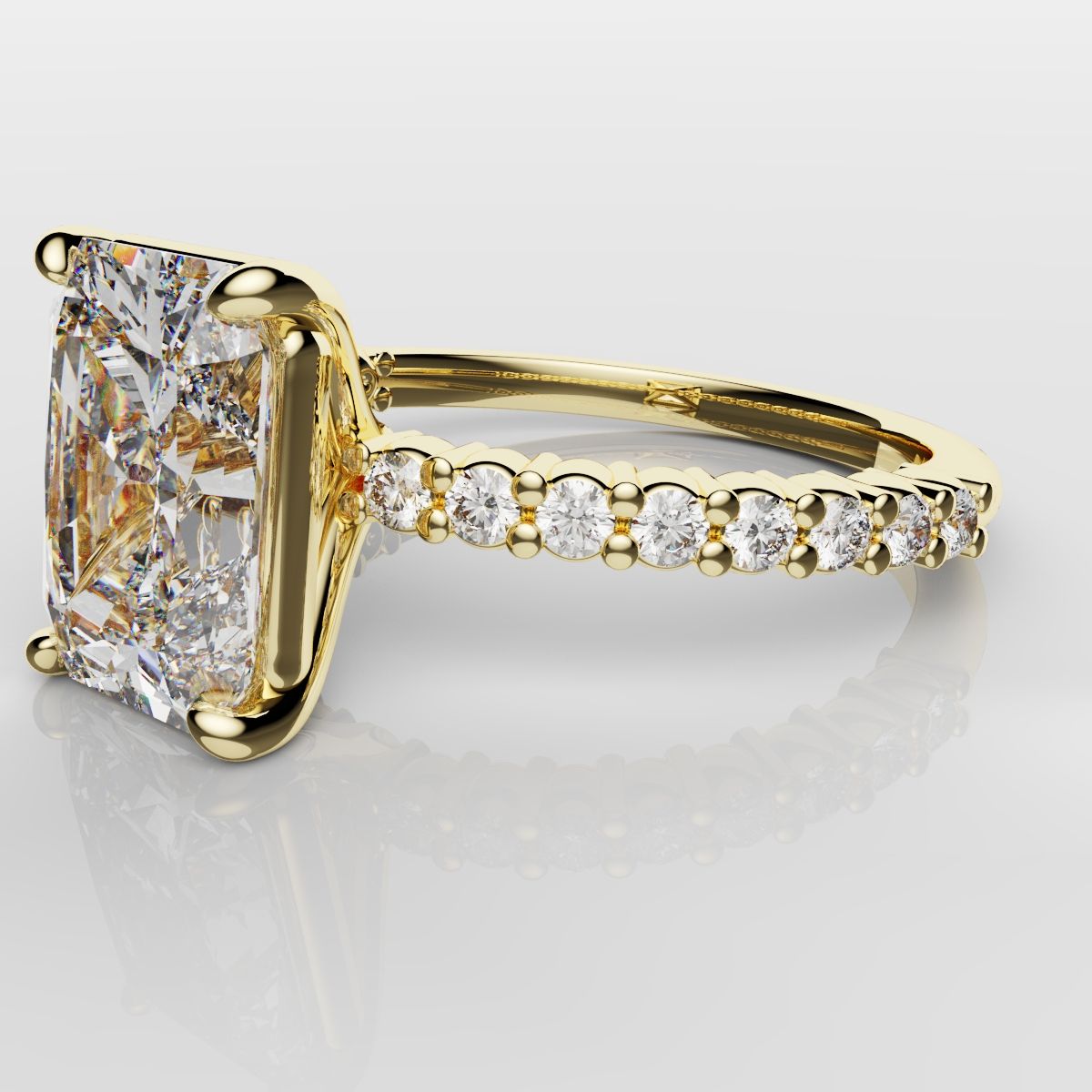 Radiant Cut Engagement Ring Shared Claw