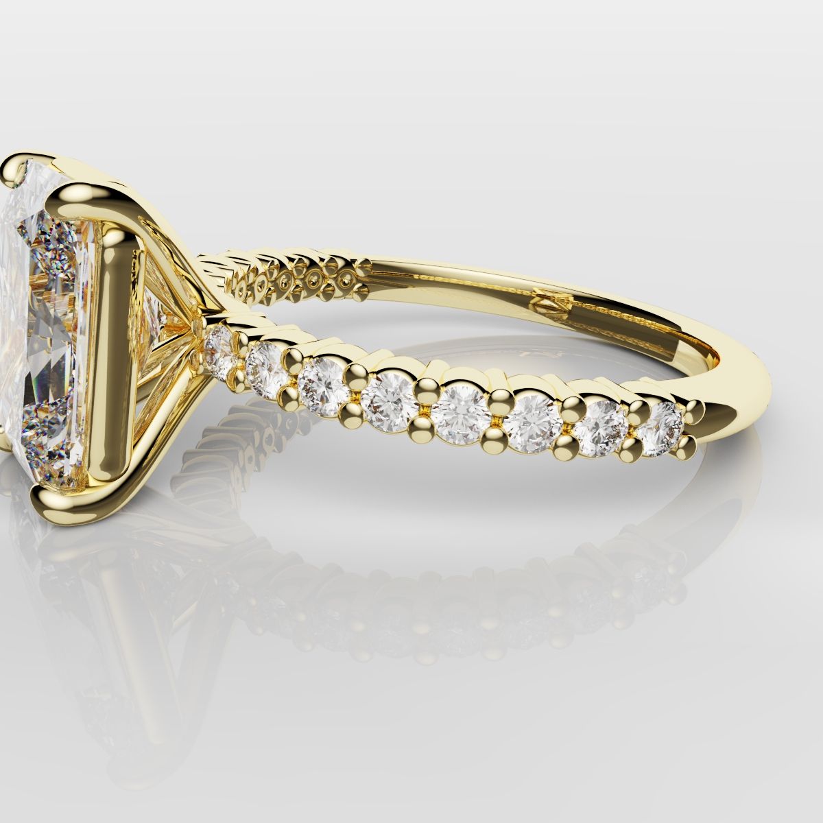 Radiant Cut Engagement Ring Shared Claw