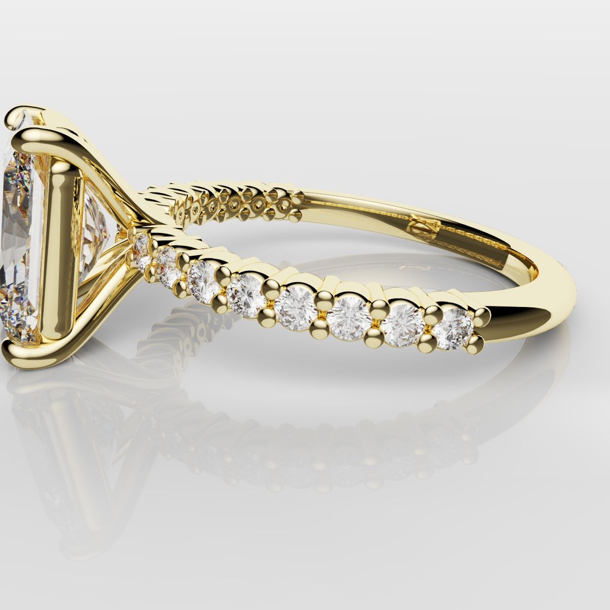 Radiant Cut Engagement Ring Shared Claw