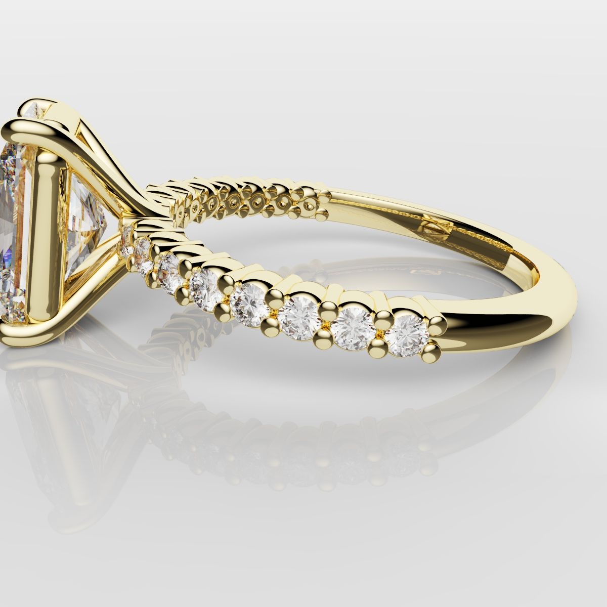 Radiant Cut Engagement Ring Shared Claw