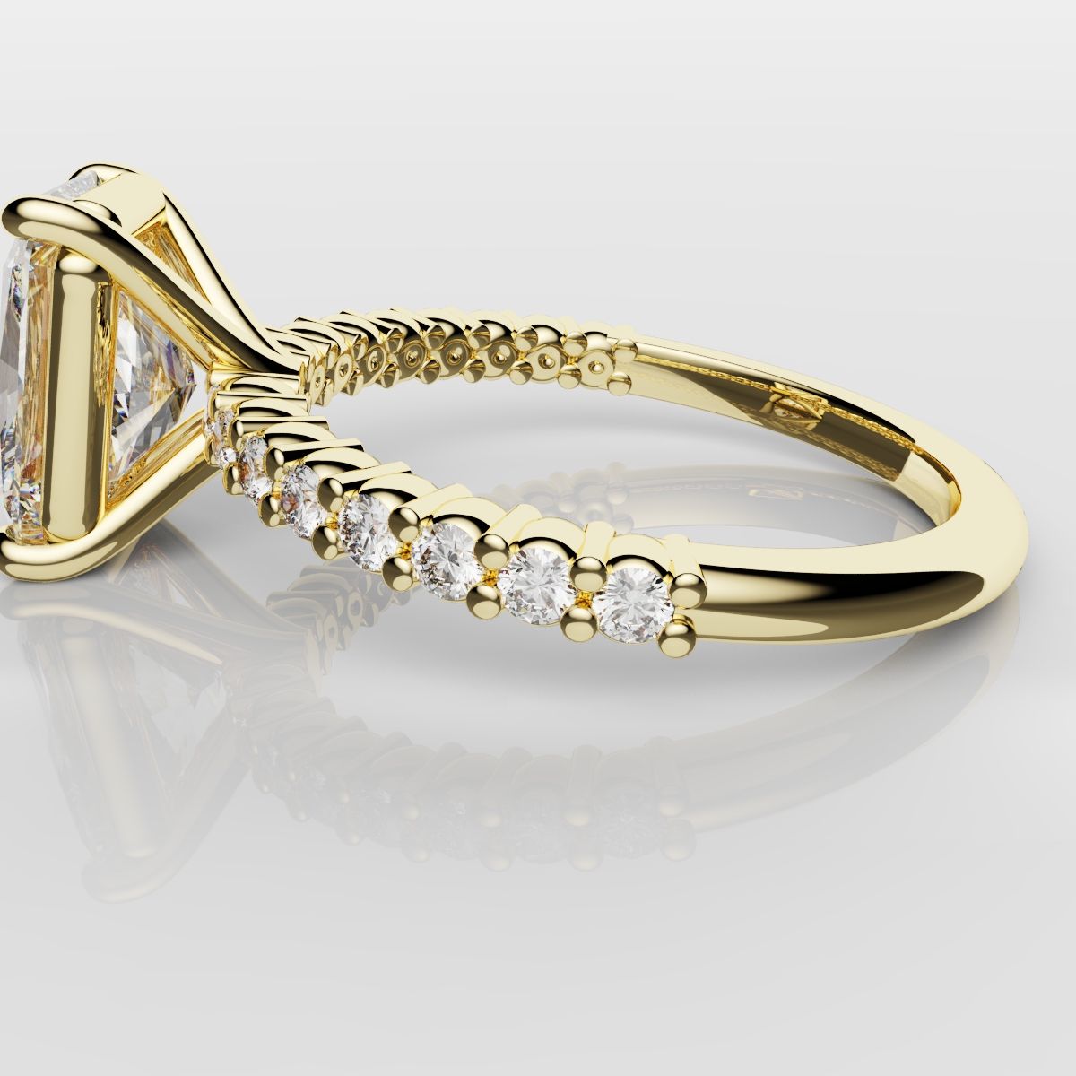 Radiant Cut Engagement Ring Shared Claw