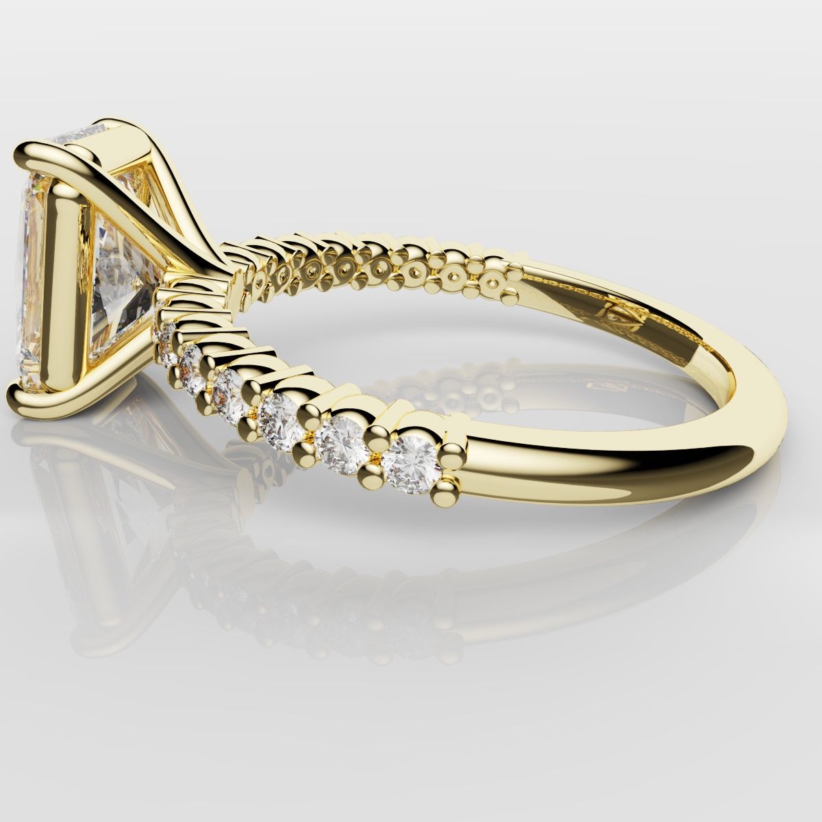 Radiant Cut Engagement Ring Shared Claw