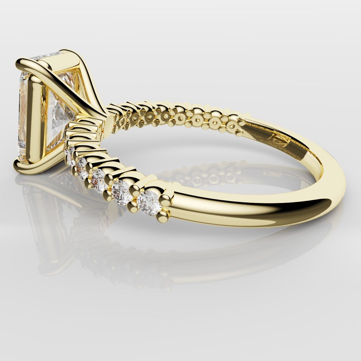 Radiant Cut Engagement Ring Shared Claw