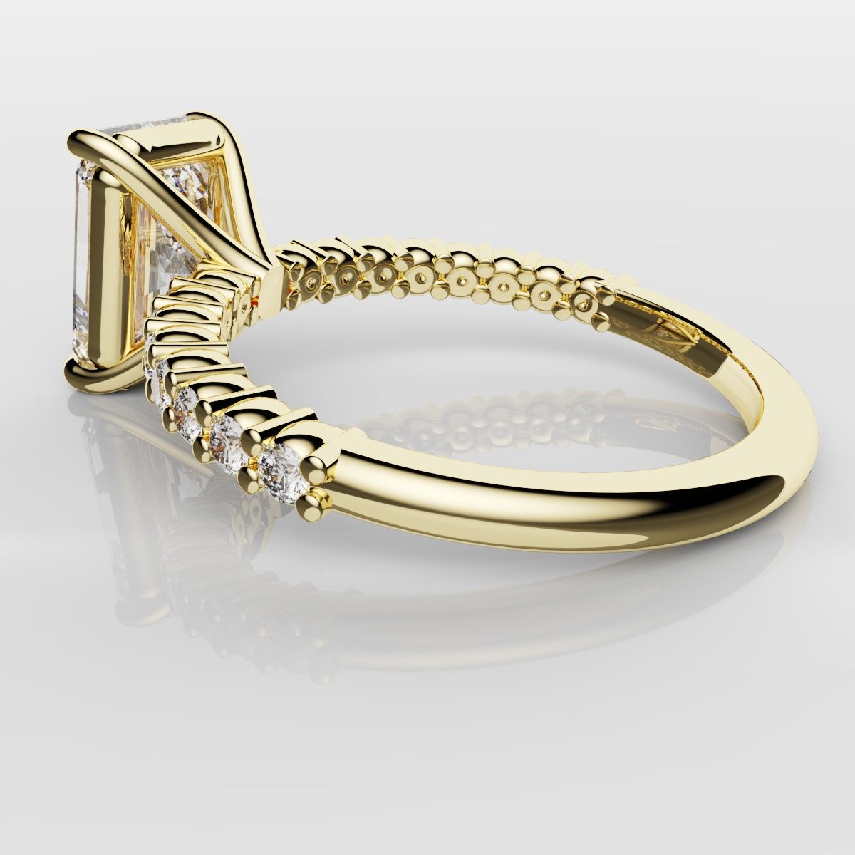 Radiant Cut Engagement Ring Shared Claw