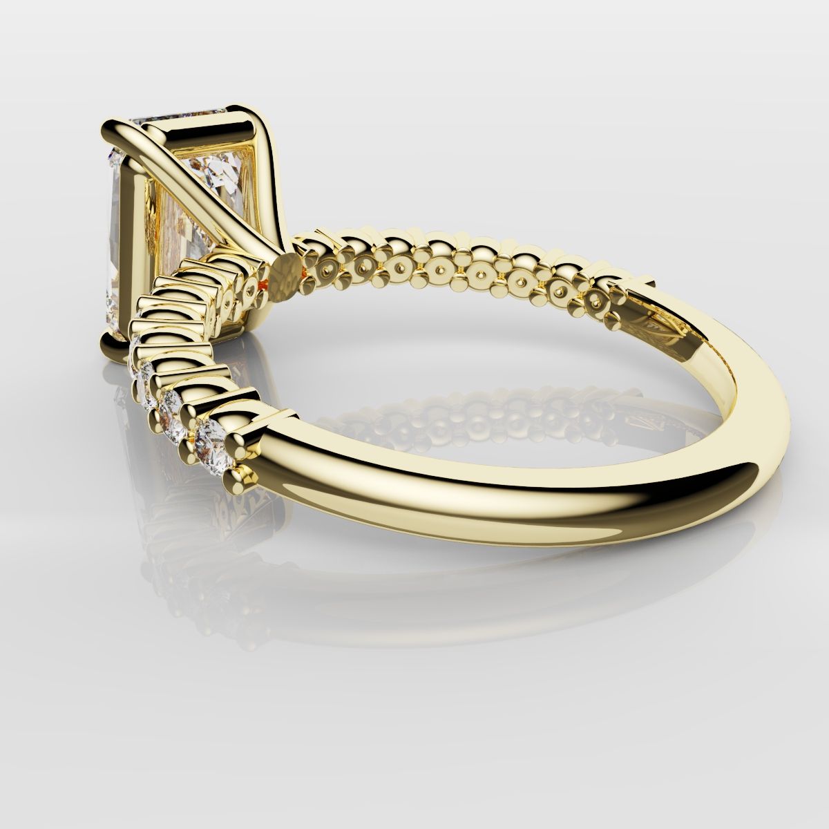 Radiant Cut Engagement Ring Shared Claw