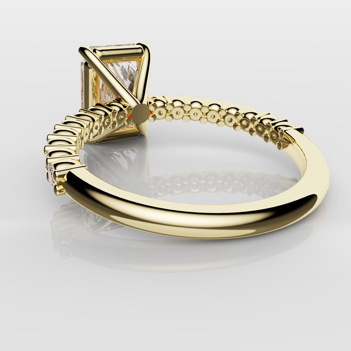 Radiant Cut Engagement Ring Shared Claw