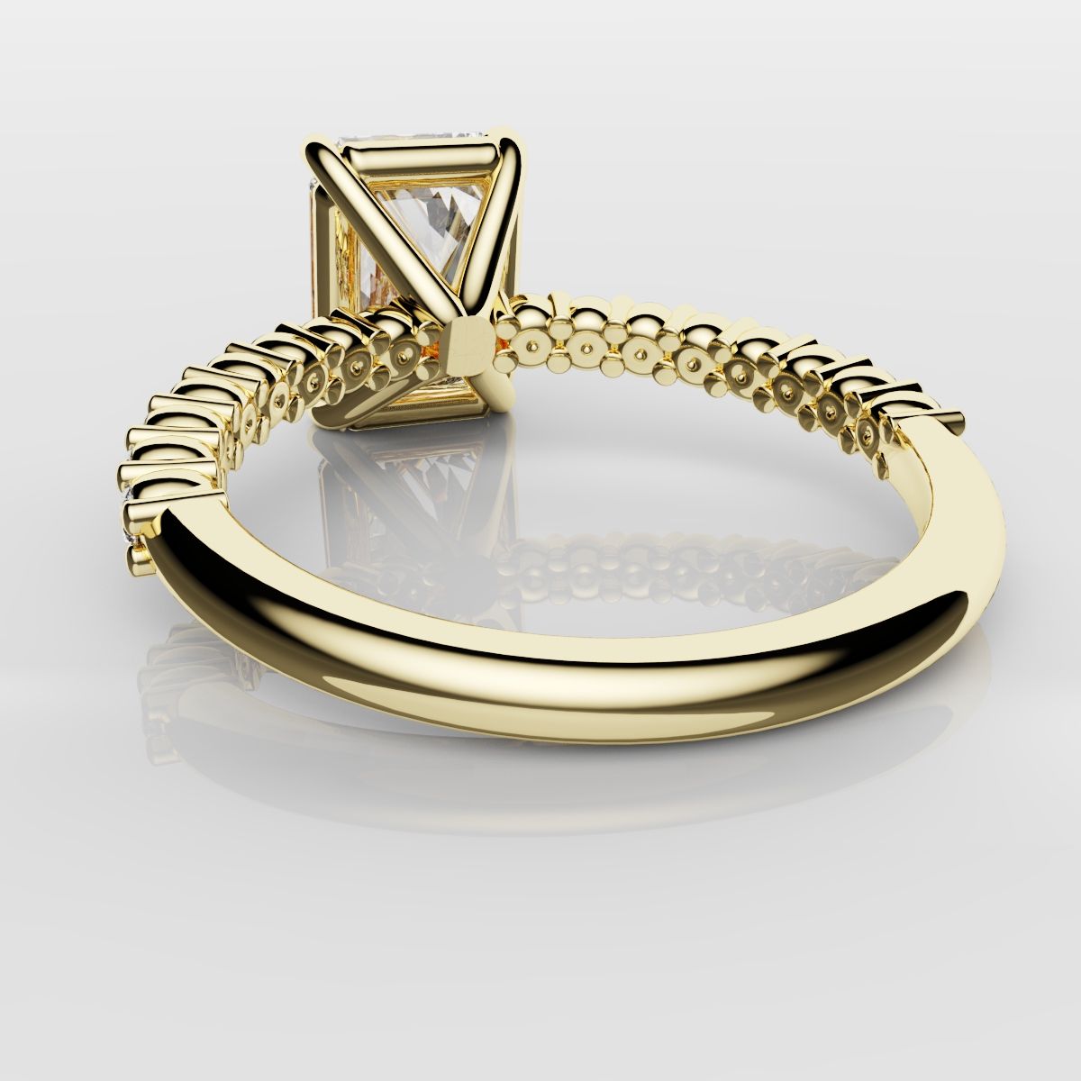 Radiant Cut Engagement Ring Shared Claw
