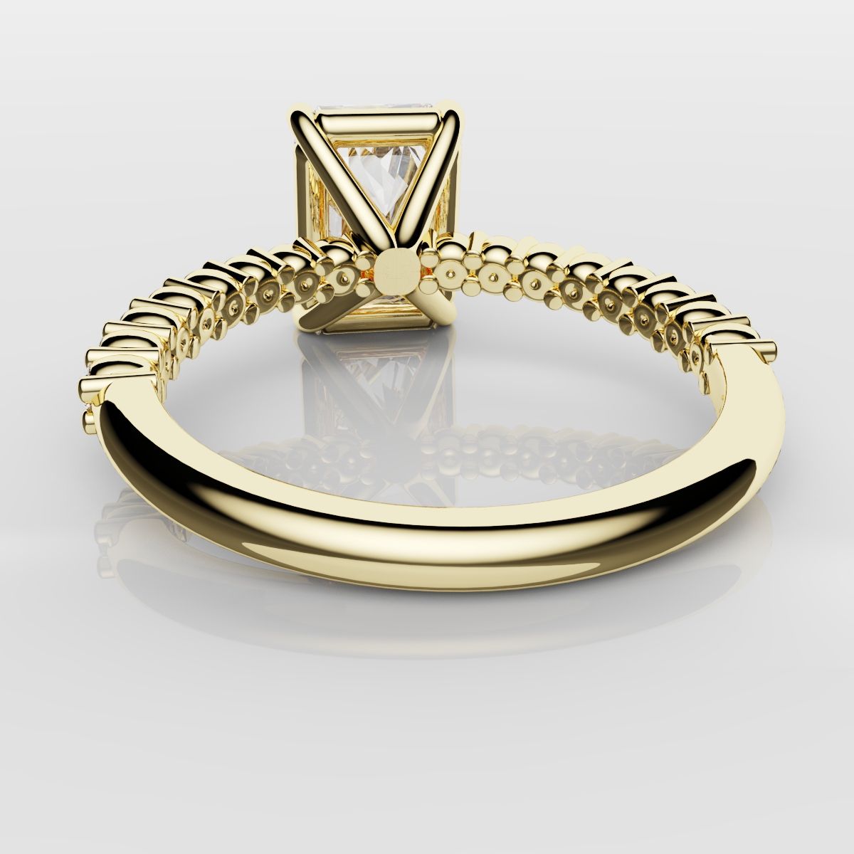 Radiant Cut Engagement Ring Shared Claw