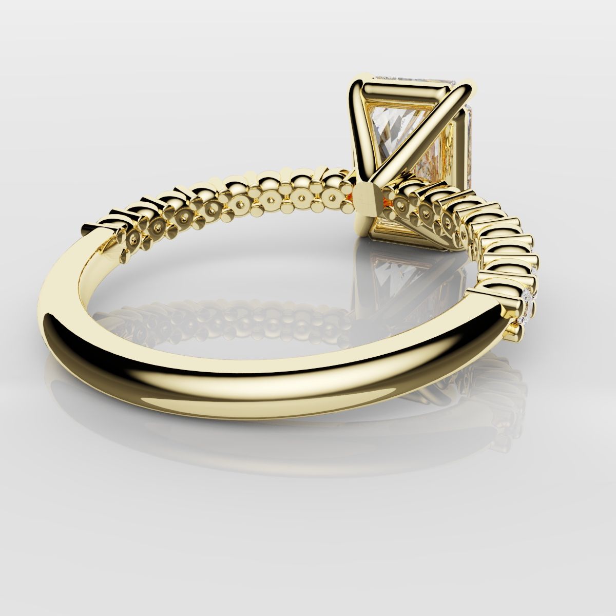 Radiant Cut Engagement Ring Shared Claw