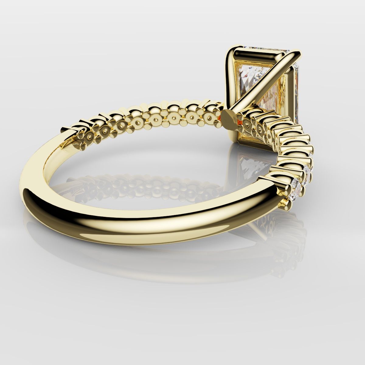 Radiant Cut Engagement Ring Shared Claw
