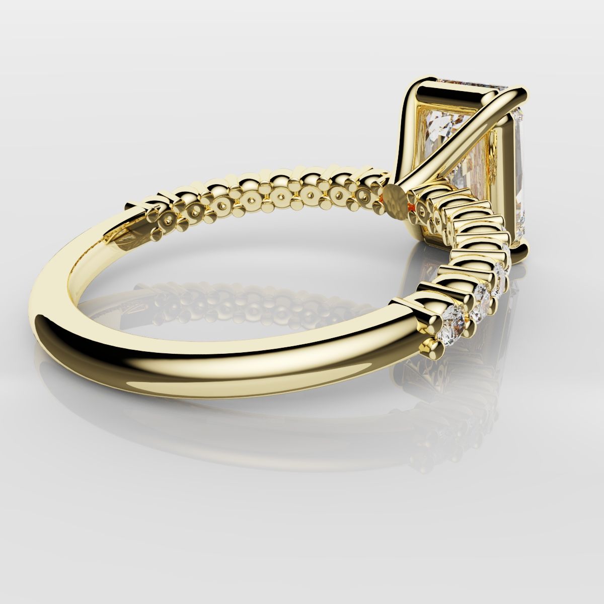Radiant Cut Engagement Ring Shared Claw