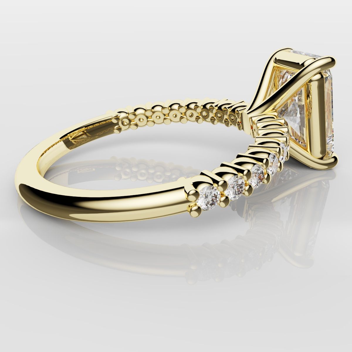 Radiant Cut Engagement Ring Shared Claw