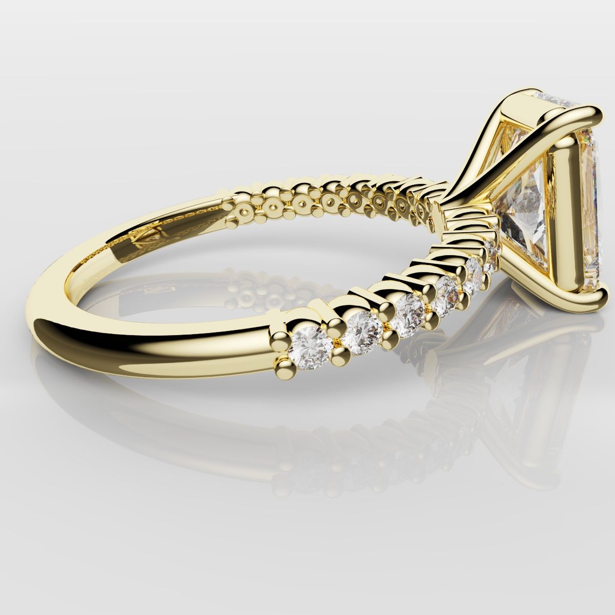 Radiant Cut Engagement Ring Shared Claw