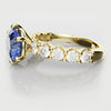 cornflower blue sapphire and diamond engagement ring