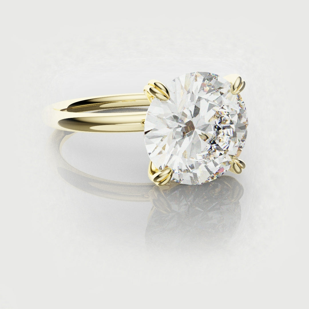 3ct round gold solitaire engagement ring