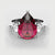 Pear shaped ruby trilogy engagement ring