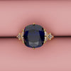 4.2ct Cushion Cut Sapphire Engagement Ring With Tulip Detailing