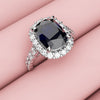 cushion cut sapphire cluster halo engagement ring 