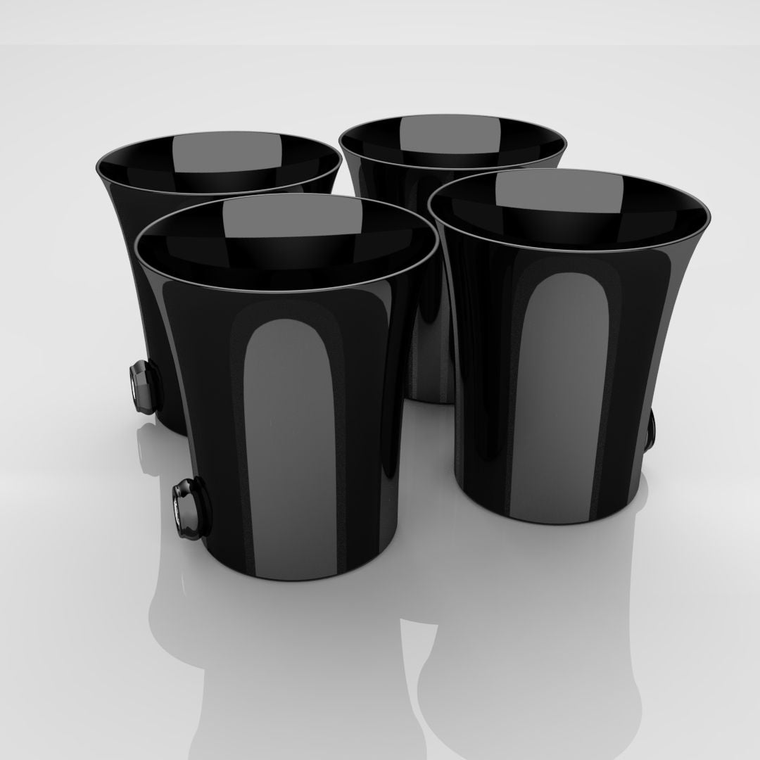 50mm Silver Shot Glasses (Plated Black)