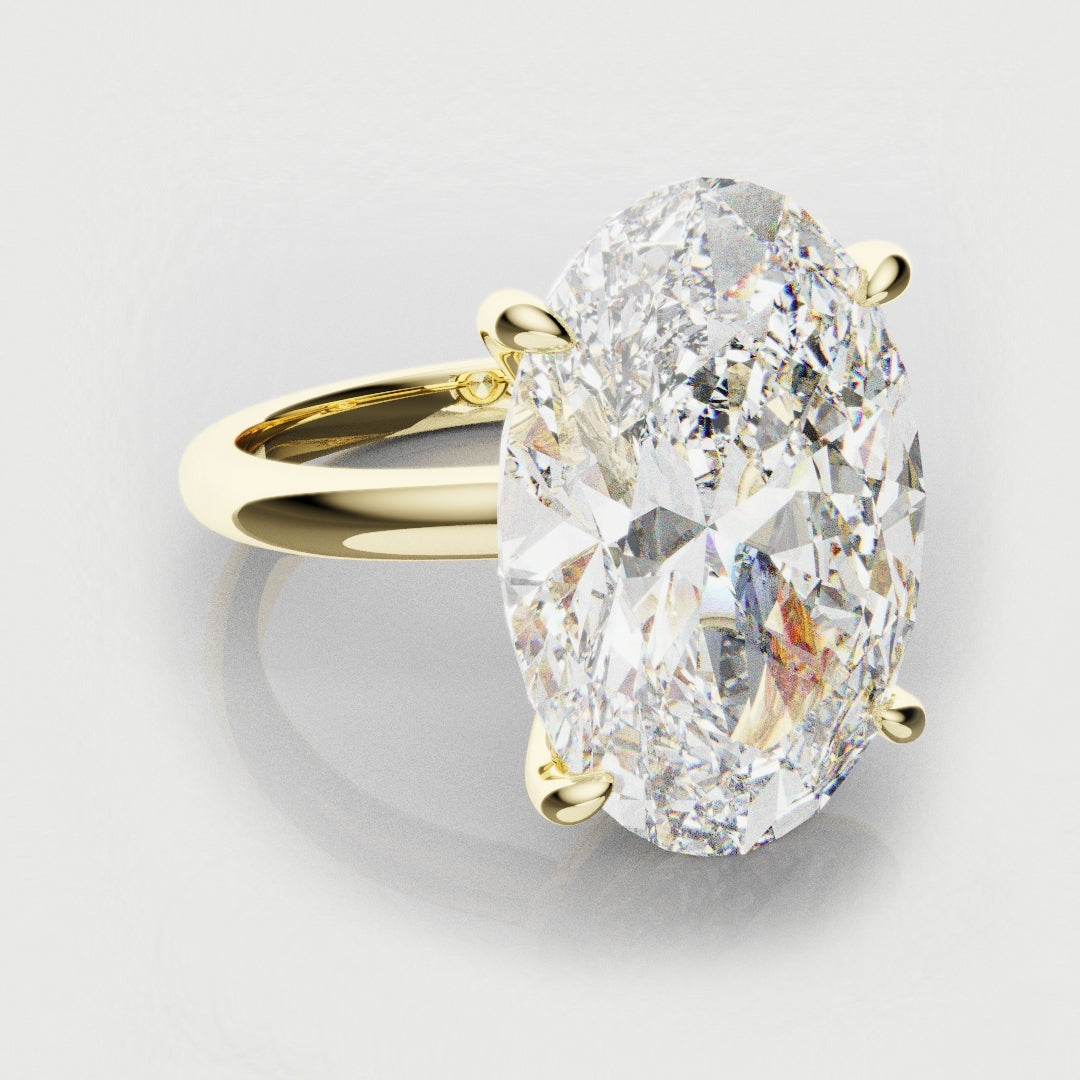 Bespoke 6ct Oval Solitaire Engagement ring