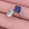 sapphire and diamond two stone engagement ring 