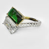 Emerald and Diamond Toi Et Moi Engagement Ring