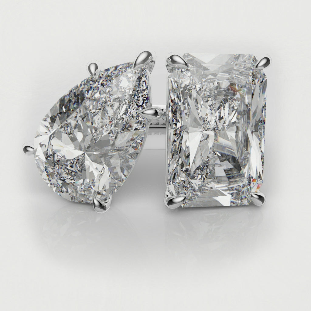 pear and radiant cut diamond ring