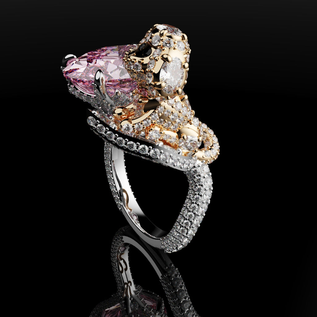 Toy Poodle Ring 18ct Rose Gold & Platinum