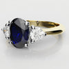 Oval Sapphire and Diamond Trilogy Engagement Ring