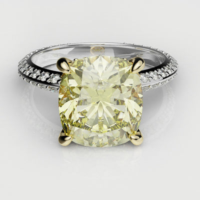 3ct cushion cut fancy yellow engagement ring