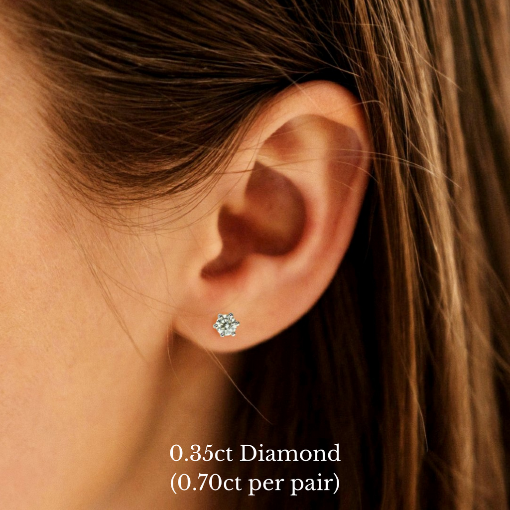 Six Claw Diamond Stud Earrings (GIA Certified)