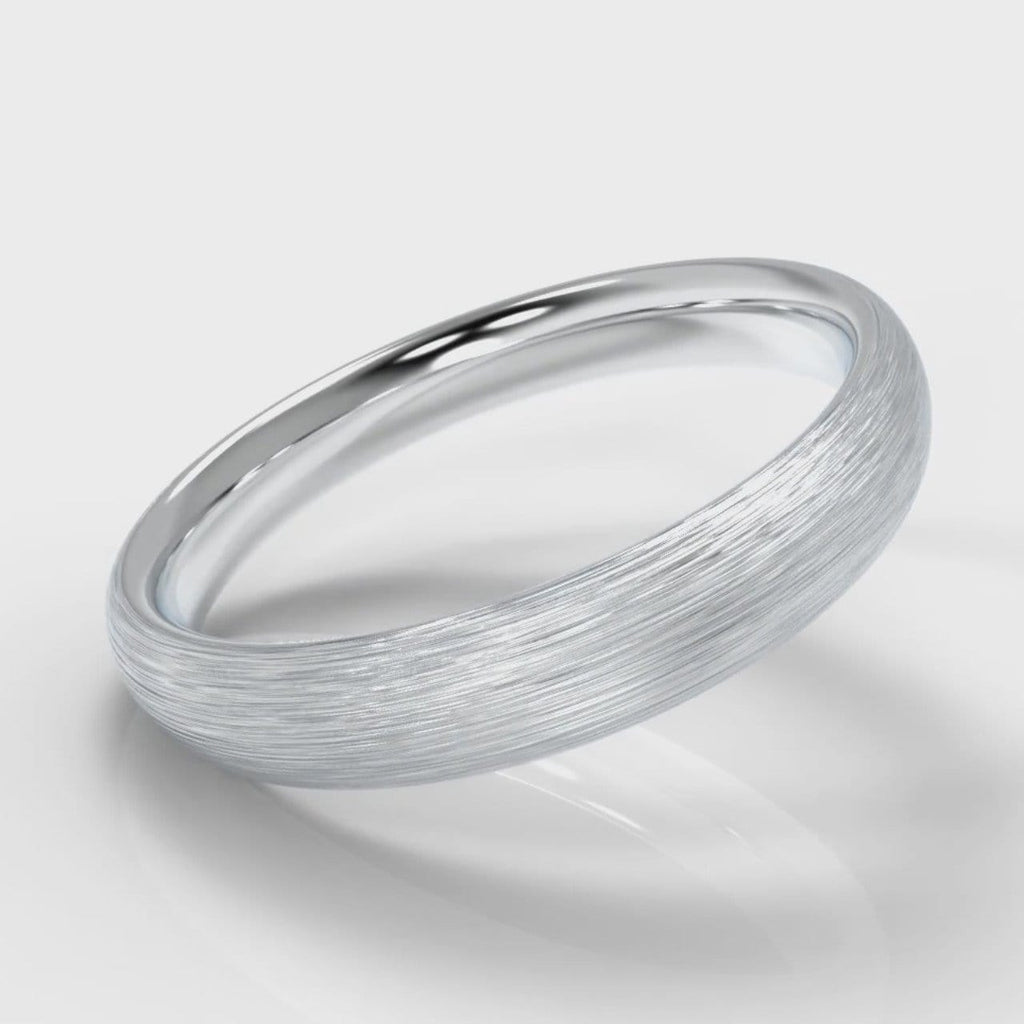 4mm Court Shaped Comfort Fit Brushed Wedding Ring
