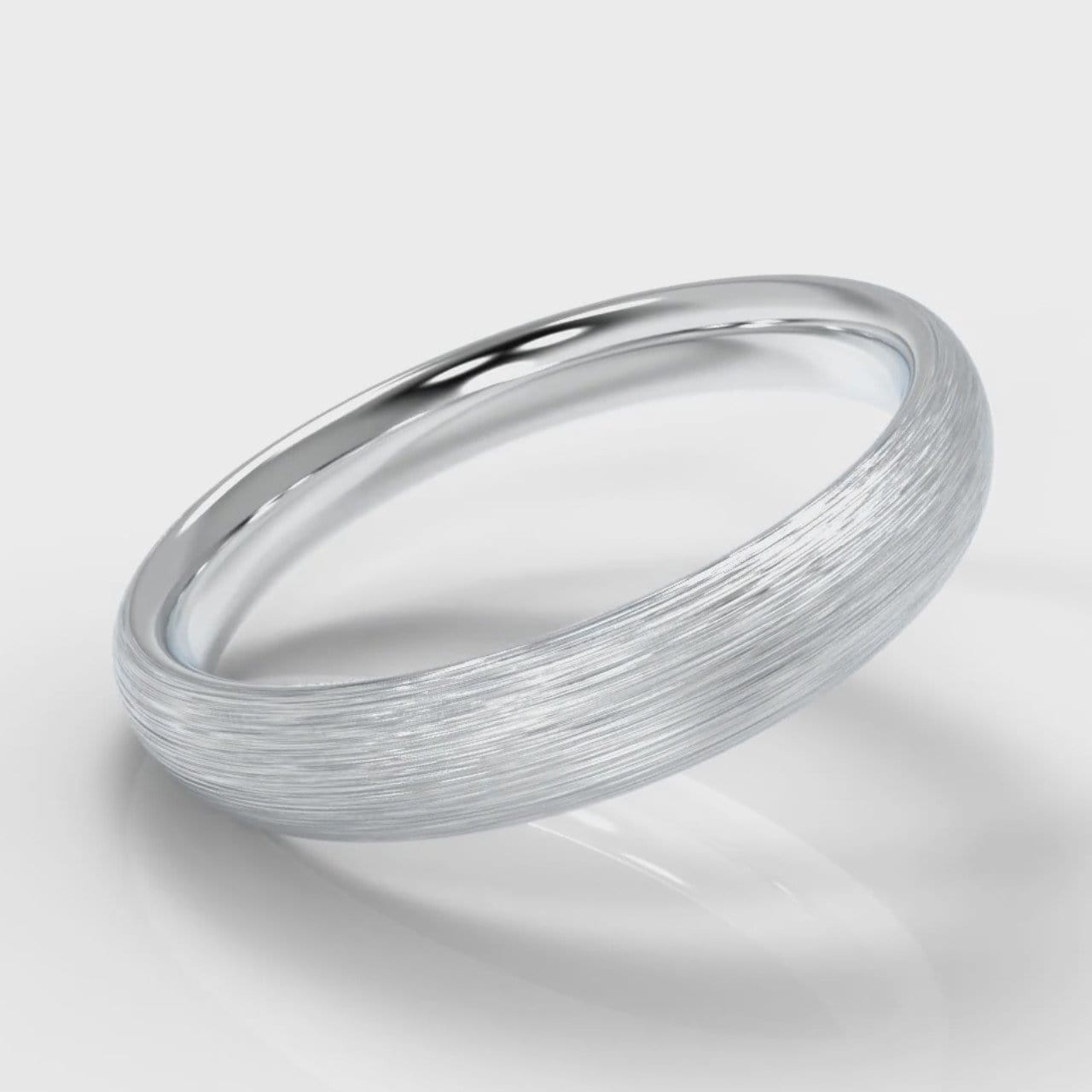 4mm Court Shaped Comfort Fit Brushed Wedding Ring