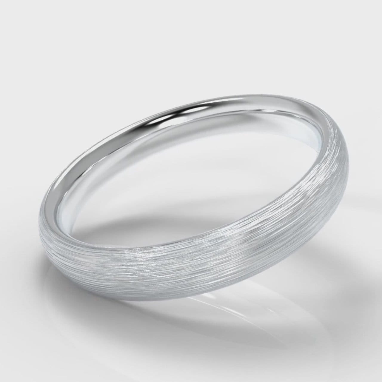 4mm Court Shaped Comfort Fit Brushed Wedding Ring
