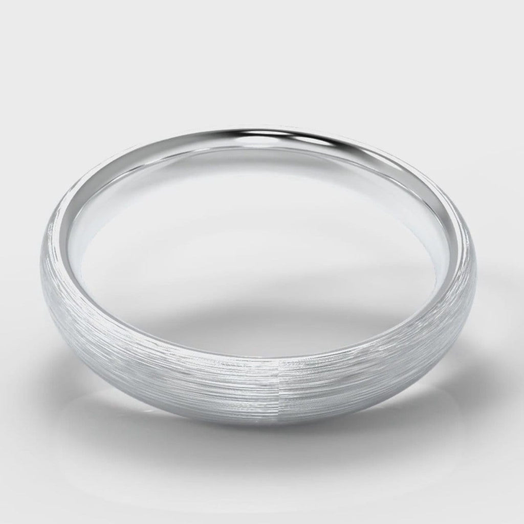 4mm Court Shaped Comfort Fit Brushed Wedding Ring