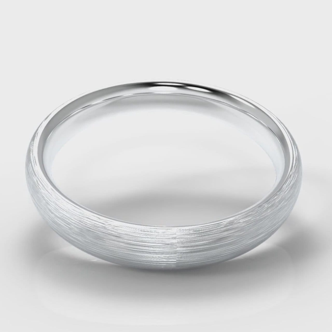 4mm Court Shaped Comfort Fit Brushed Wedding Ring