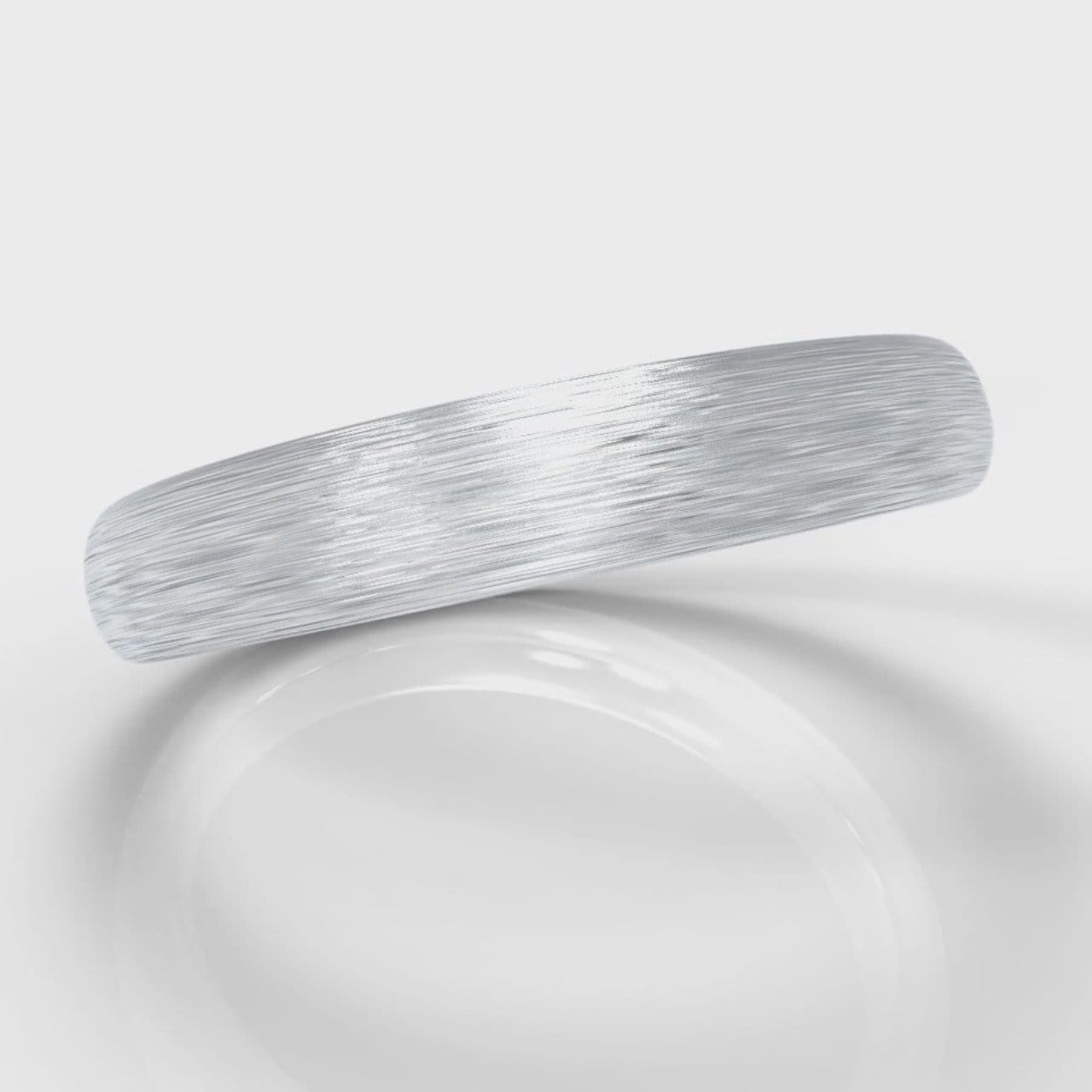 4mm Court Shaped Comfort Fit Brushed Wedding Ring